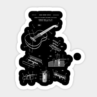 Guitar Player Gift Takamine Patent Blueprint Sticker